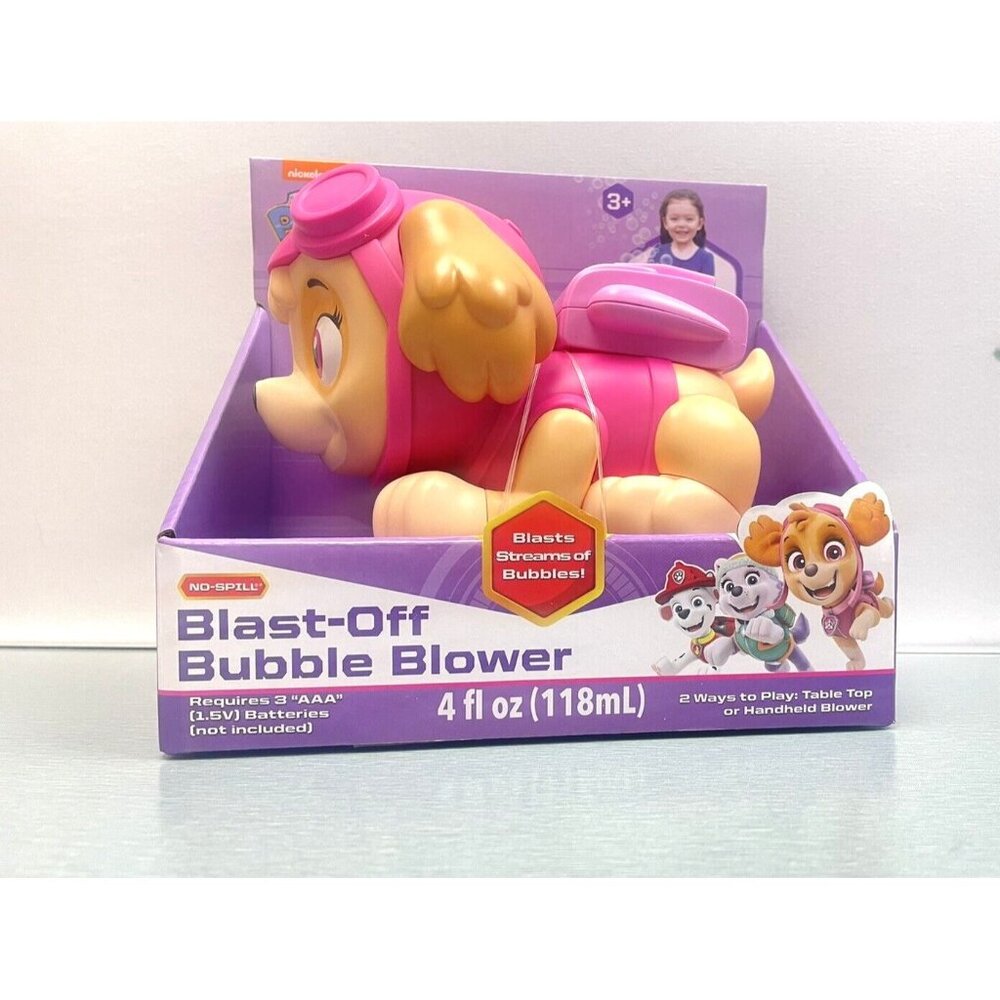 Paw Patrol Blast Off Bubble Blower Skye Nickelodeon Ages 3+ No-Spill - Picture 8 of 11